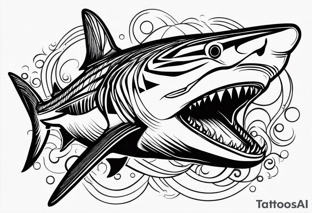 tiger shark with cool texture pattern top view tattoo idea tiger shark with cool texture pattern top view tattoo idea