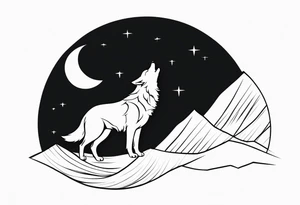 Wolf Howling at the Moon tattoo idea