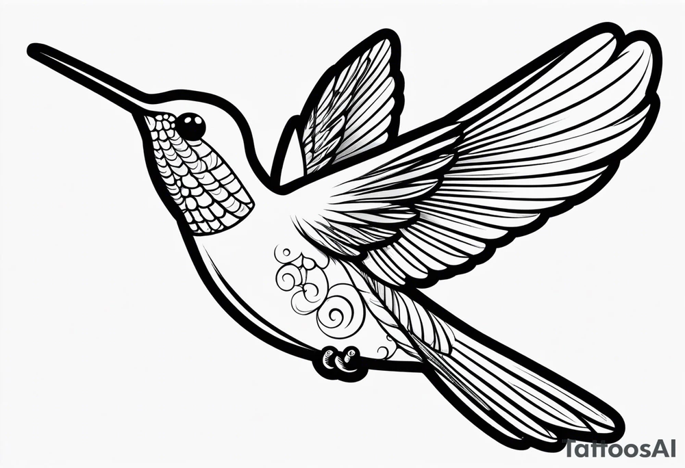 hummingbird simple tattoo idea