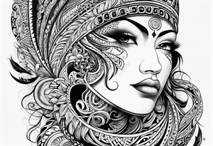 Te Moko style with Croatian and Northern Irish designs tattoo idea