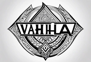 Valhalla  sword shield axe Valknut fog tattoo idea