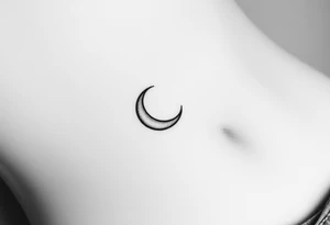 Very small crescent moon with stars. Shade the crescent moon. Make it more small tattoo idea