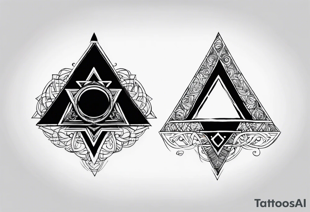 Pagan style tattoo circles triangles words symbols tattoo idea