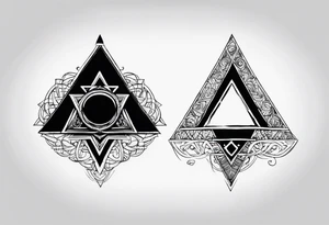 Pagan style tattoo circles triangles words symbols tattoo idea
