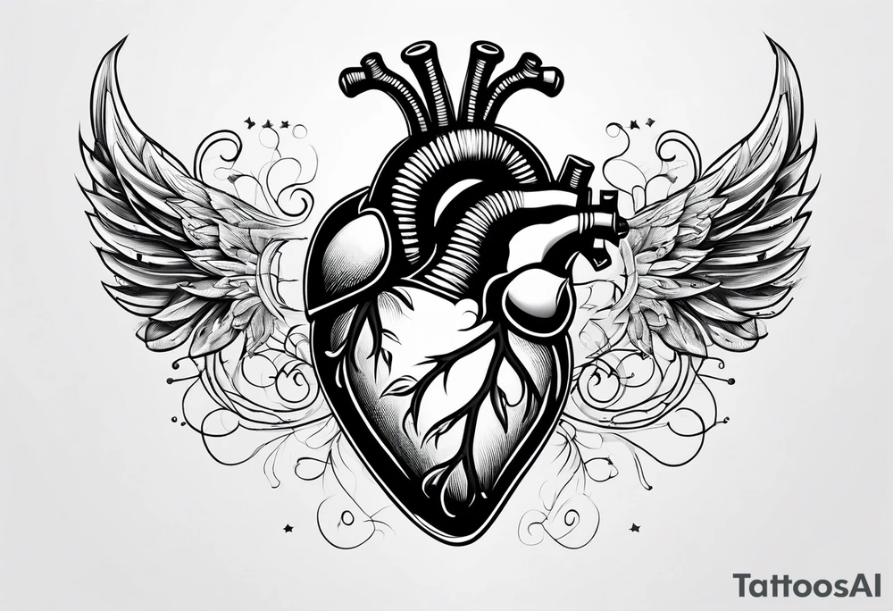 heart surrounded with wire tattoo idea