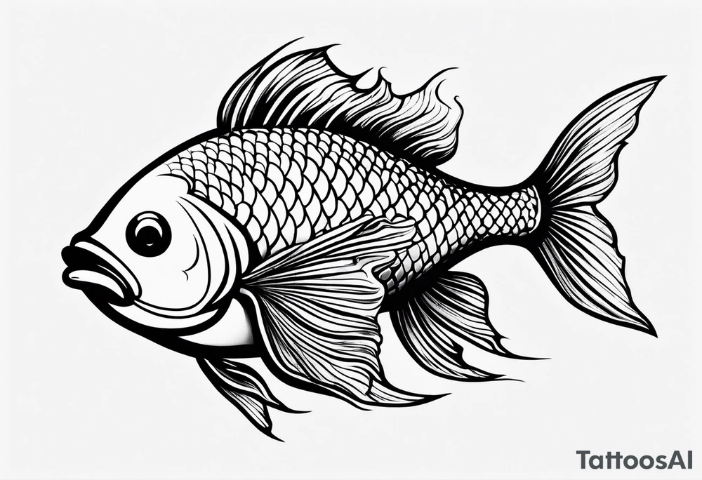 small fish tatoo, minimalistic, with a bit of color tattoo idea
