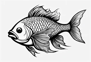 small fish tatoo, minimalistic, with a bit of color tattoo idea