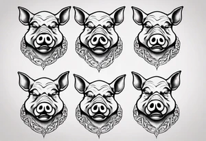 see no, hear no, speak no evil, pigs tattoo idea
