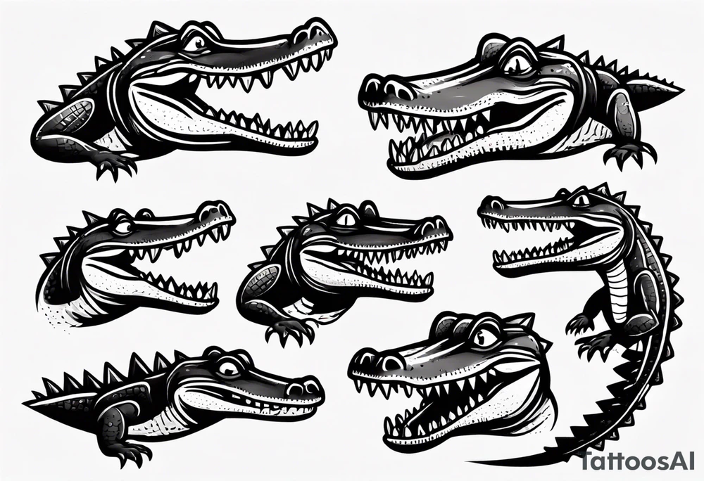 A cute cartoon crocodile tattoo idea