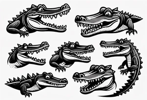 A cute cartoon crocodile tattoo idea