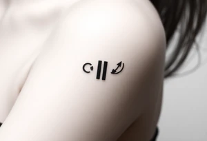 Powerful symbolic of play button, pause button, stop button and rewind tattoo idea
