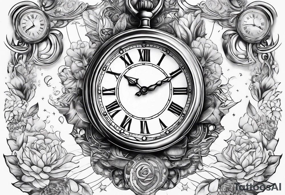time element in sunset for man tattoo idea