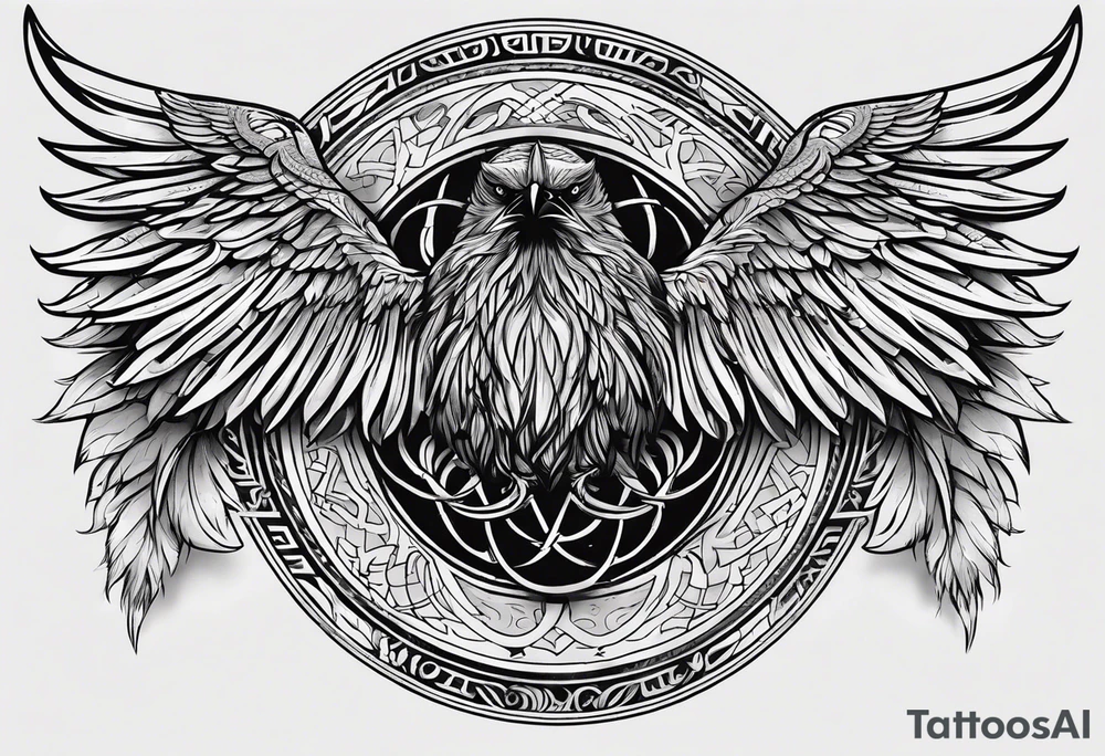 Viking Vegvisir with raven wings around it tattoo idea