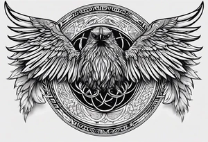 Viking Vegvisir with raven wings around it tattoo idea