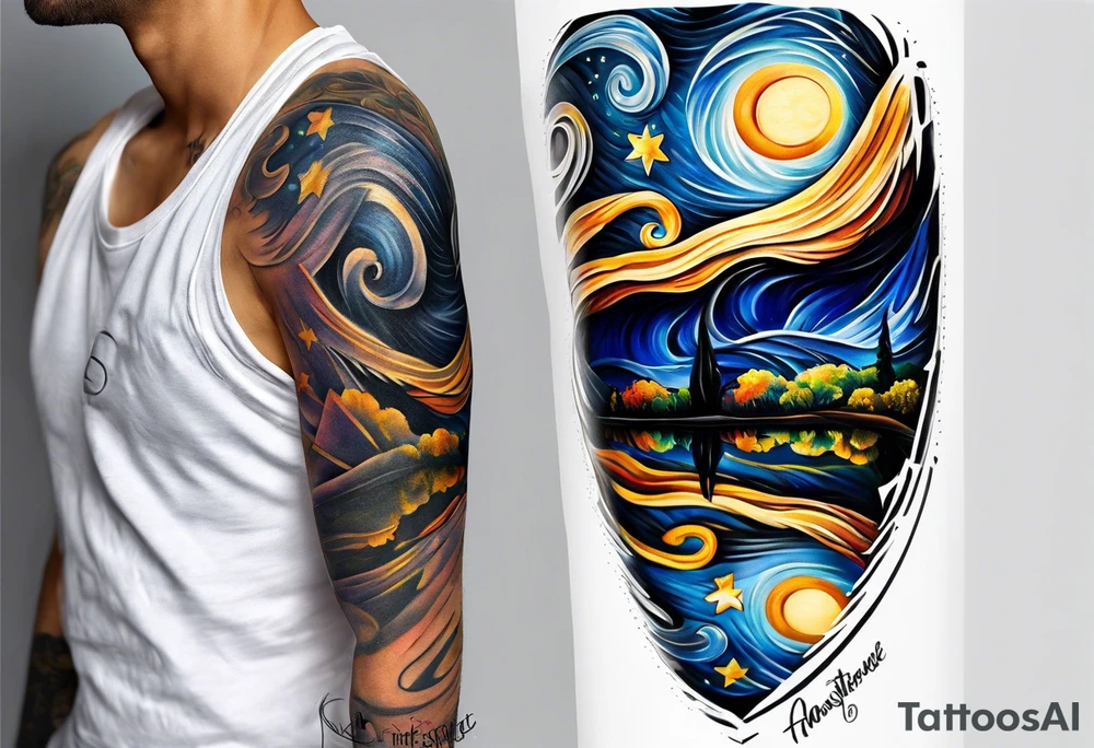 Starry night tattoo idea