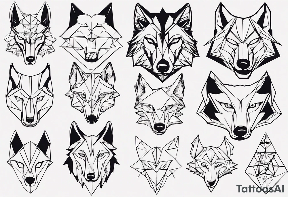wolf head tattoo idea