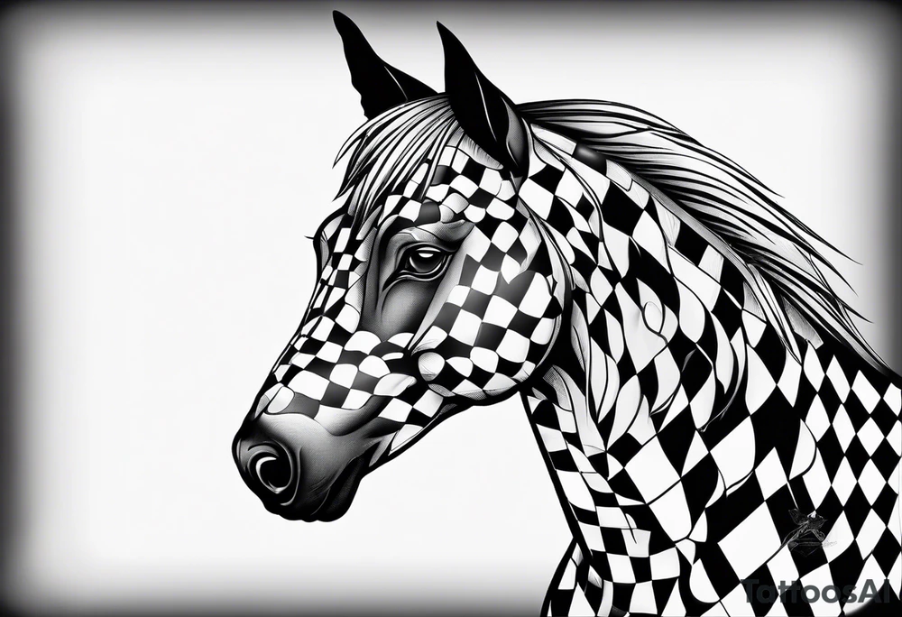 Koolie cross kelpie checker board tattoo idea