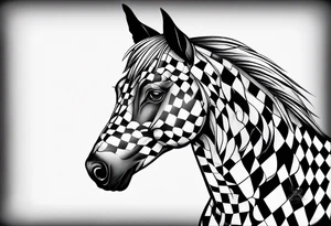 Koolie cross kelpie checker board tattoo idea