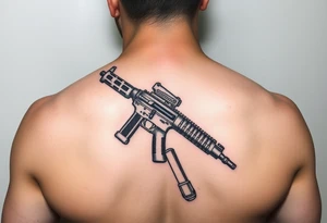 Pin up with ak 47 and a uzi tattoo idea