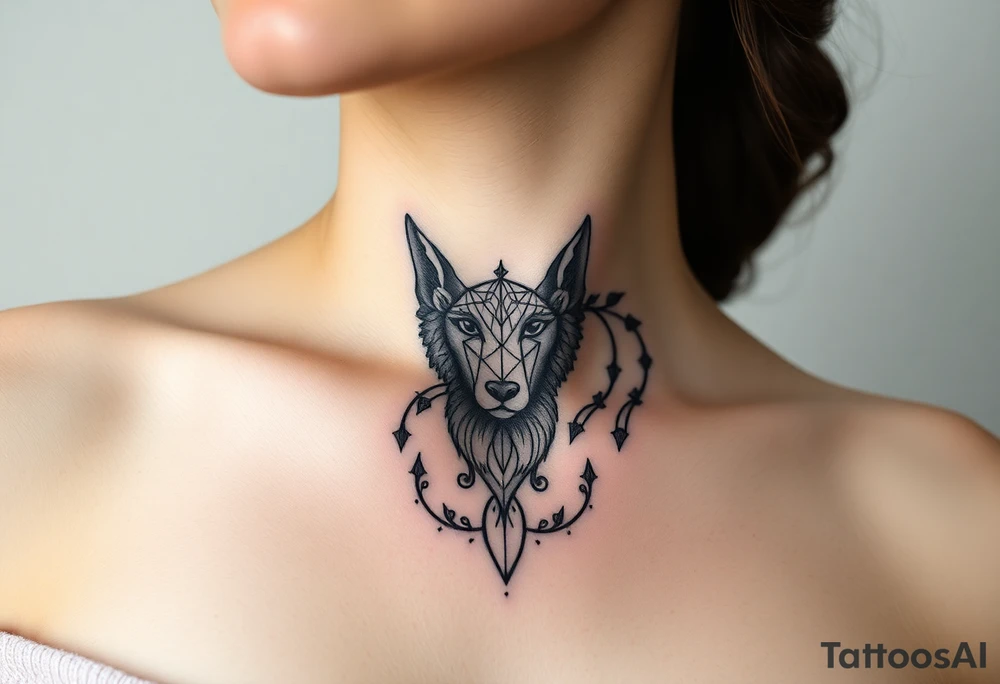 A wolf sheep mystical creature tattoo idea