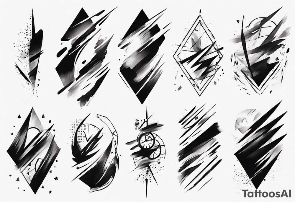 Time abstract Brush stroke tattoo idea