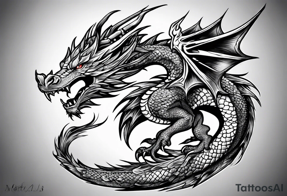 Small Dragon after a war tattoo idea