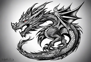 Small Dragon after a war tattoo idea