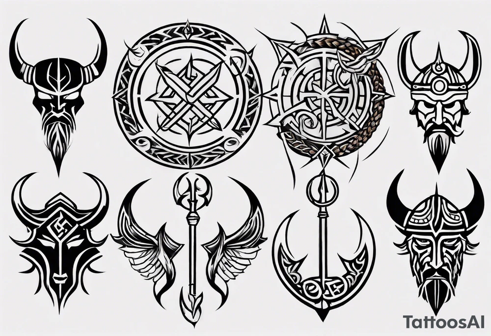 Viking symbols tattoo idea