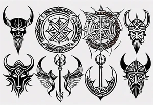 Viking symbols tattoo idea