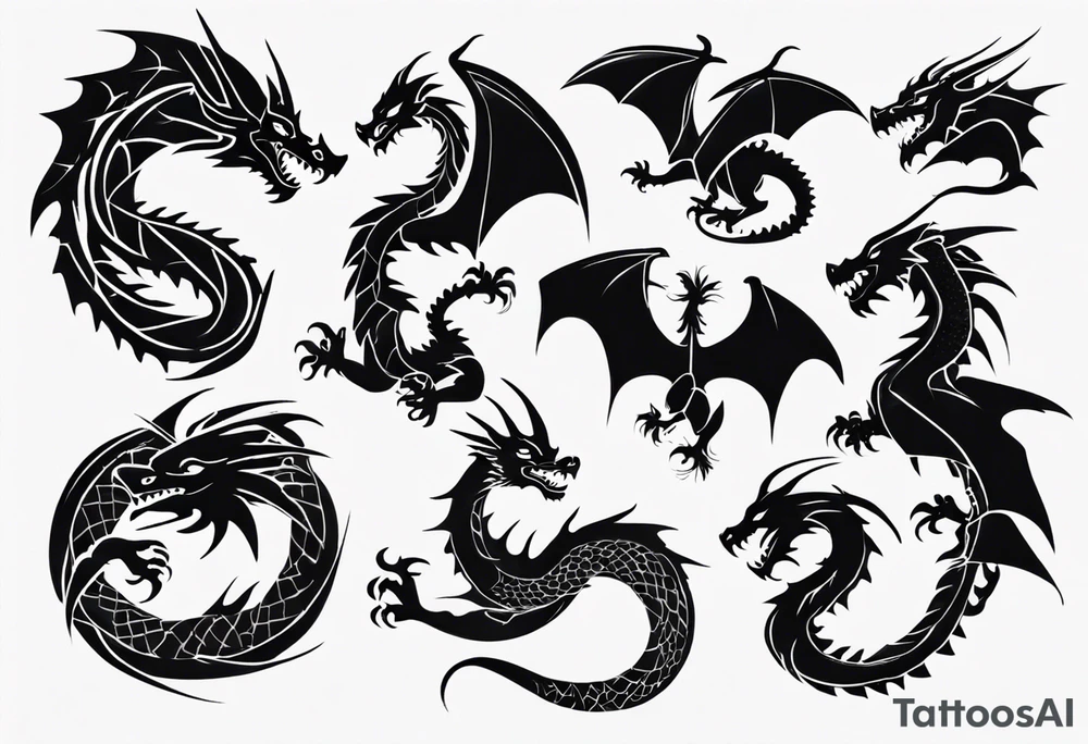 Dragon with no black tattoo idea