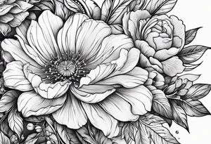 sword
sword true flower 
fine line
gentle
thin lines
floral design tattoo idea