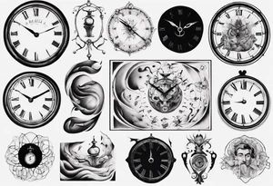 dali clock trippy tattoo idea