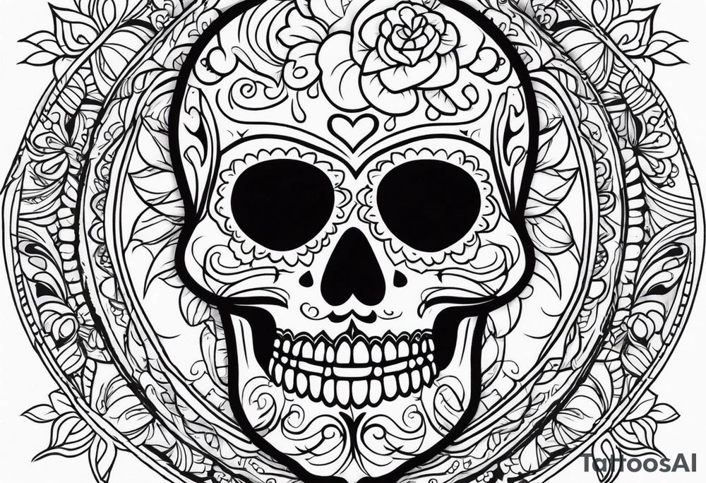Sugar skull tattoo idea