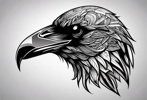 Raven skull tattoo idea