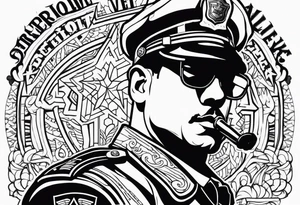 Officer with a big penis tattoo idea