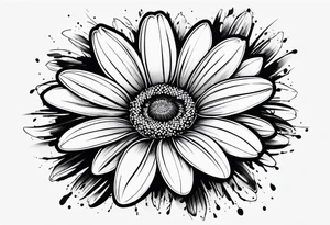 Simple outline of a Daisy with 8 pedals tattoo idea