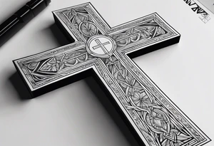 cross with bible verse tattoo idea