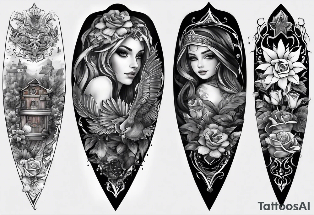 Full forearm tattoo for names of children and grandchildren tattoo idea