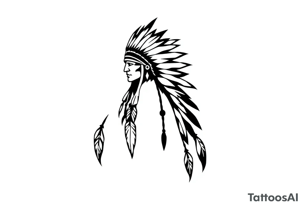 Silhouette of Native American tribe tattoo idea
