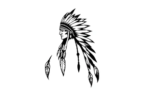Silhouette of Native American tribe tattoo idea