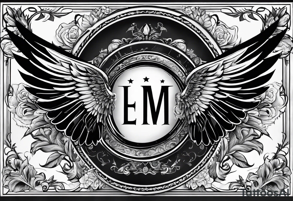 Wings with the word Glenn in between tattoo idea Wings with the word Glenn in between tattoo idea