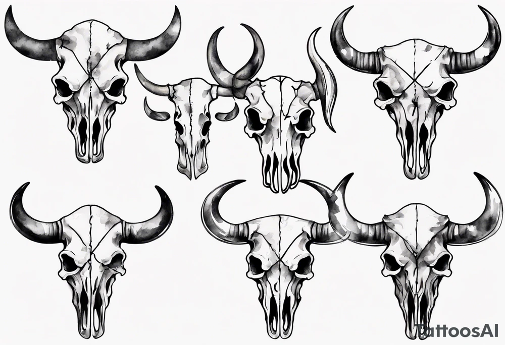bull skull tattoo idea