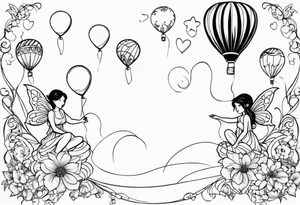 fairies with balloons tattoo idea