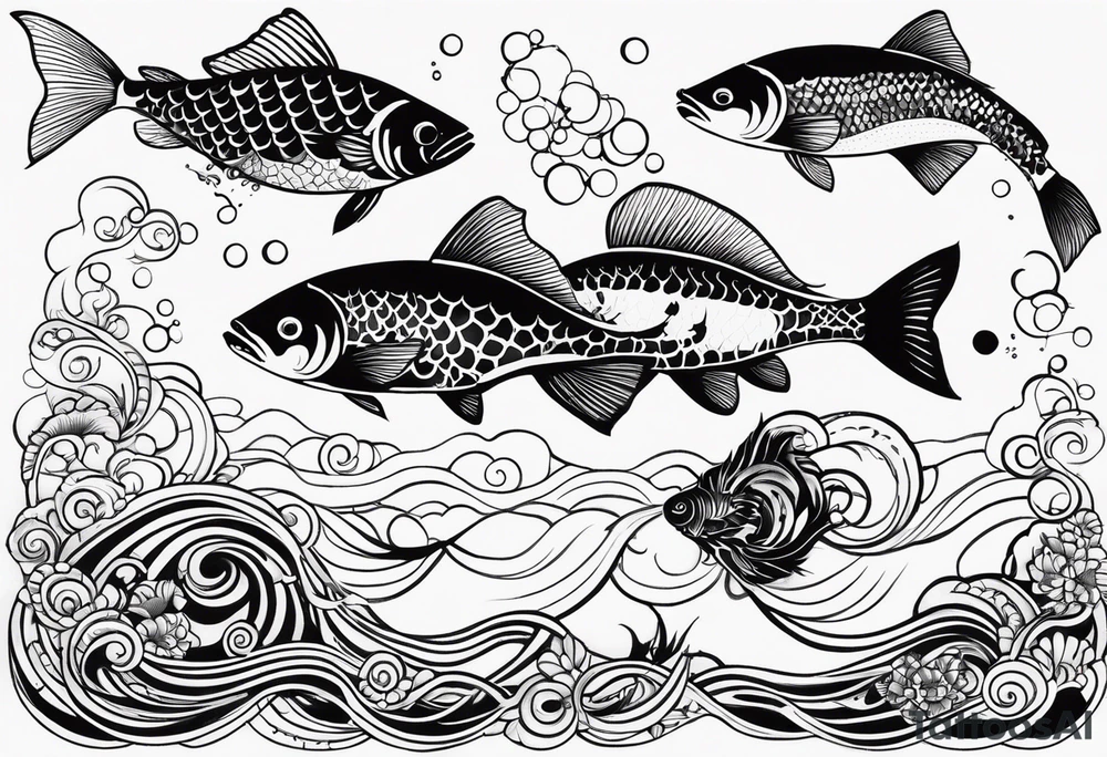 include water the DNA molecule and some fish and shrimp. Add colour to these designs tattoo idea