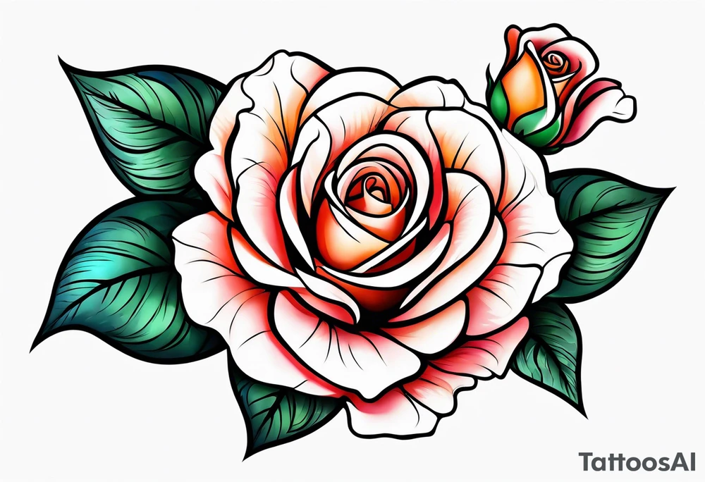 Rose stencil tattoo idea