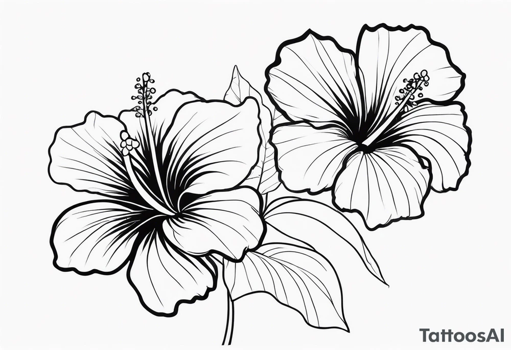 Hibiscus flowers tattoo idea