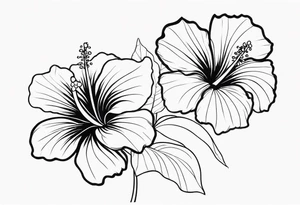 Hibiscus flowers tattoo idea