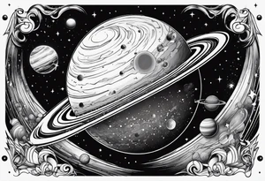 space planets stars tattoo idea