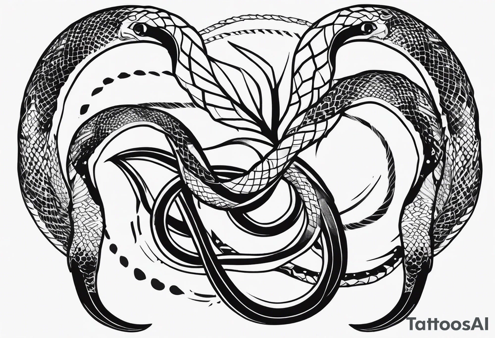 cut snake tattoo idea