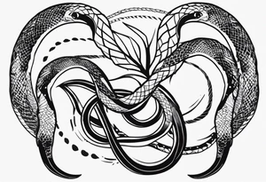cut snake tattoo idea
